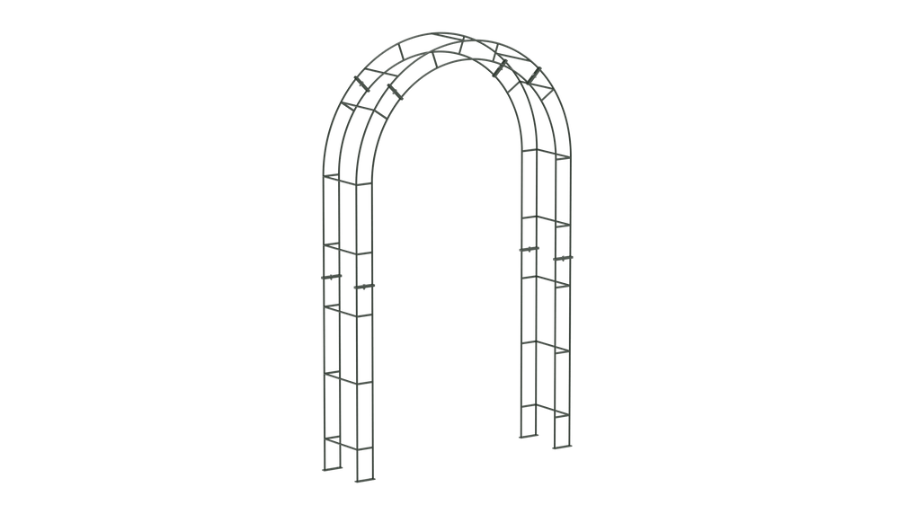 Rosenbogen Cremona als 3D-Modell | Pulverbeschichtet Sonderfarbe RAL 6009 Tannengrün Rosenbogen Cremona als 3D-Modell | Pulverbeschichtet Sonderfarbe RAL 6009 Tannengrün
