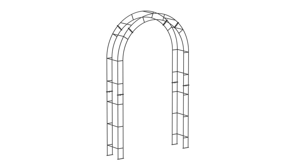 Rosenbogen Cremona als 3D-Modell | Pulverbeschichtet Sonderfarbe RAL 9005 Tiefschwarz Rosenbogen Cremona als 3D-Modell | Pulverbeschichtet Sonderfarbe RAL 9005 Tiefschwarz