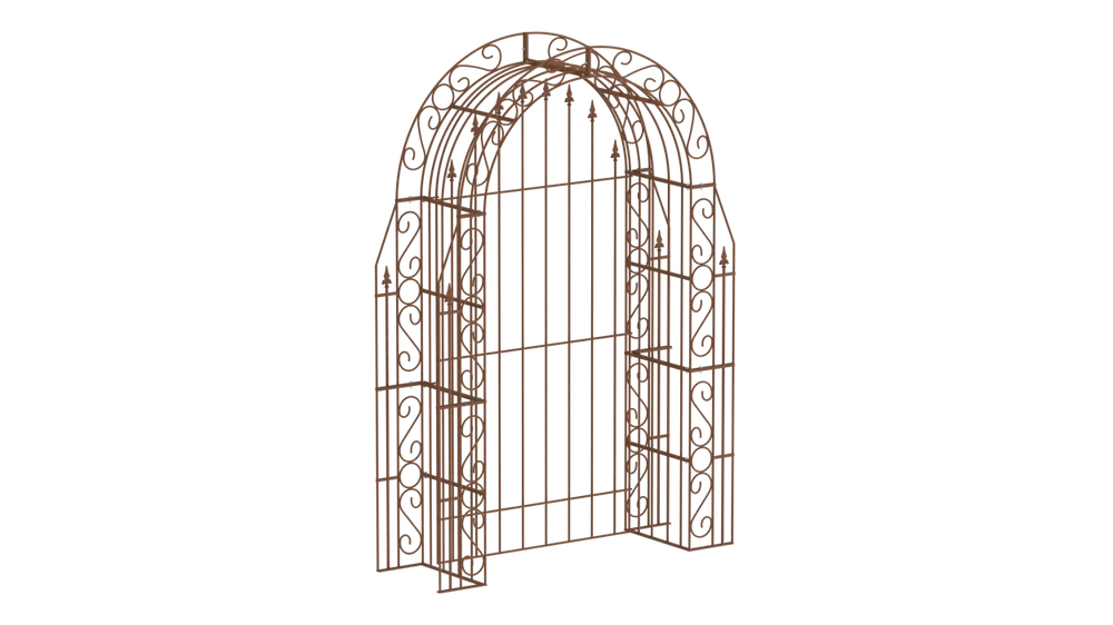 Rosenbogen Calabria mit Rückwand in unbeschichtet als 3D-Modell Rosenbogen Calabria mit Rückwand in unbeschichtet als 3D-Modell