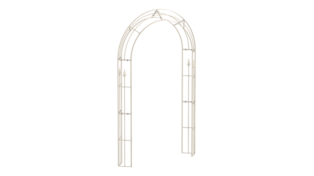 Rosenbogen Cosenza in pulverbeschichtet Sonderfarbe RAL 9001 Cremeweiß als 3D-Modell Rosenbogen Cosenza in pulverbeschichtet Sonderfarbe RAL 9001 Cremeweiß als 3D-Modell