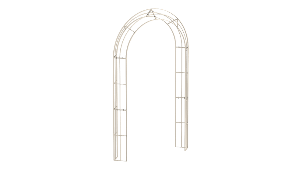 Rosenbogen Matera in pulverbeschichtet Sonderfarbe RAL 9001 Cremeweiß als 3D-Modell Rosenbogen Matera in pulverbeschichtet Sonderfarbe RAL 9001 Cremeweiß als 3D-Modell