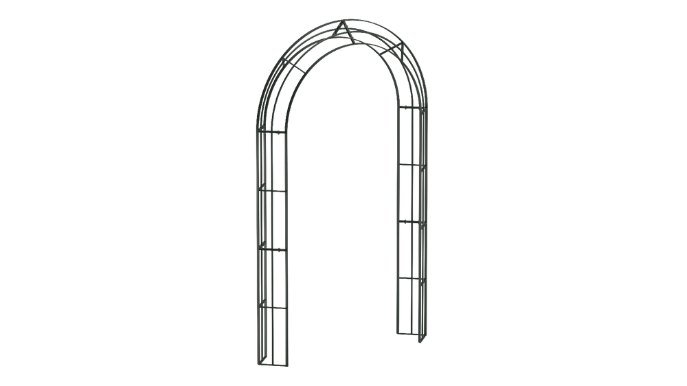 Rosenbogen Matera in pulverbeschichtet Sonderfarbe RAL 6009 Tannengrün als 3D-Modell Rosenbogen Matera in pulverbeschichtet Sonderfarbe RAL 6009 Tannengrün als 3D-Modell