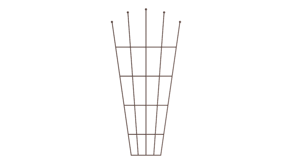 Rankgitter Brindisi in pulverbeschichtet Sonderfarbe RAL 8017 Schokobraun als 3D-Modell Rankgitter Brindisi in pulverbeschichtet Sonderfarbe RAL 8017 Schokobraun als 3D-Modell