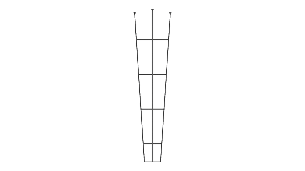 Rankgitter Bari in pulverbeschichtet Sonderfarbe RAL 9005 Tiefschwarz als 3D-Modell Rankgitter Bari in pulverbeschichtet Sonderfarbe RAL 9005 Tiefschwarz als 3D-Modell