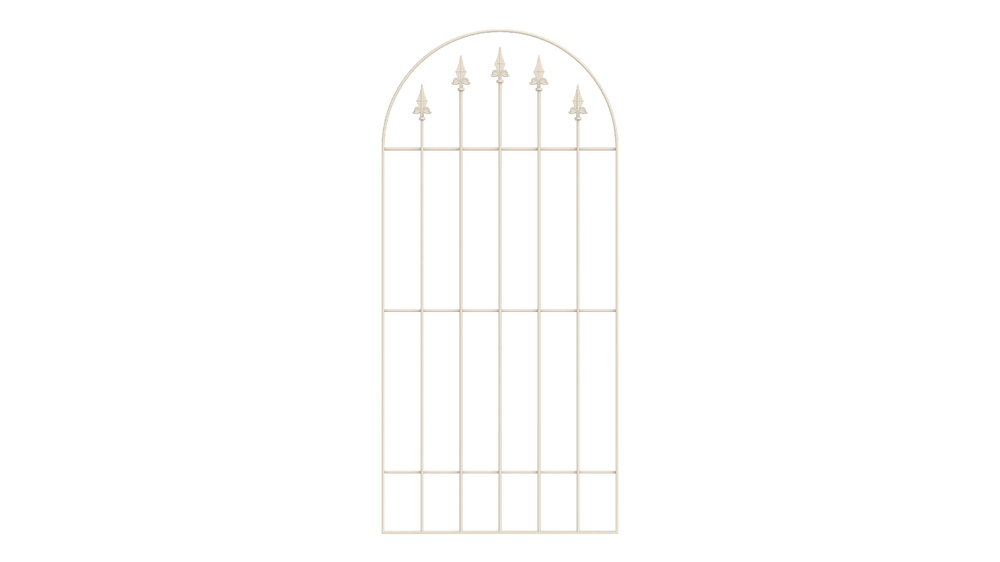 Wandgitter Edera in pulverbeschichtet Sonderfarbe RAL 9001 Cremeweiß als 3D-Modell Wandgitter Edera in pulverbeschichtet Sonderfarbe RAL 9001 Cremeweiß als 3D-Modell