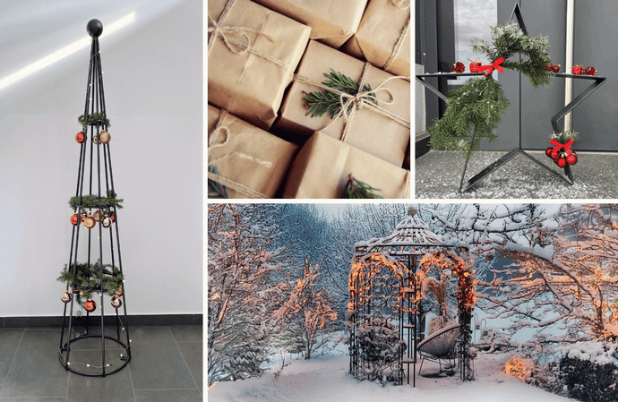 Weihnachtszauber im Garten: festliche Deko-Ideen mit Metall-Elementen