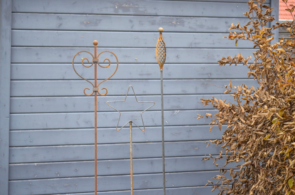 Rankstabset Tissano, Treviso & Vicenza unbeschichtet Detailansicht vor grauer Gartenhütte